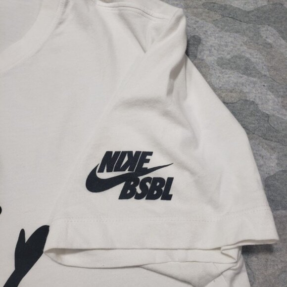 Nike BSBL Shirt Mens Large White Short Sleeve Tee Dri-fit Baseball - Picture 9 of 16